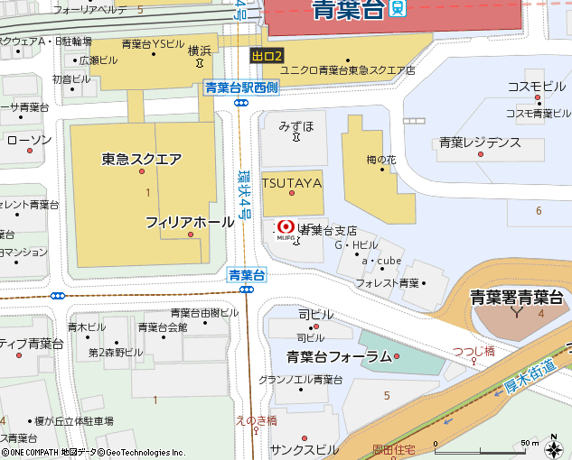 青葉台支店付近の地図